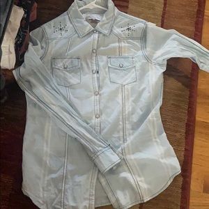 Light Blue Long Sleeve HARLEY DAVIDSON BUTTON UP